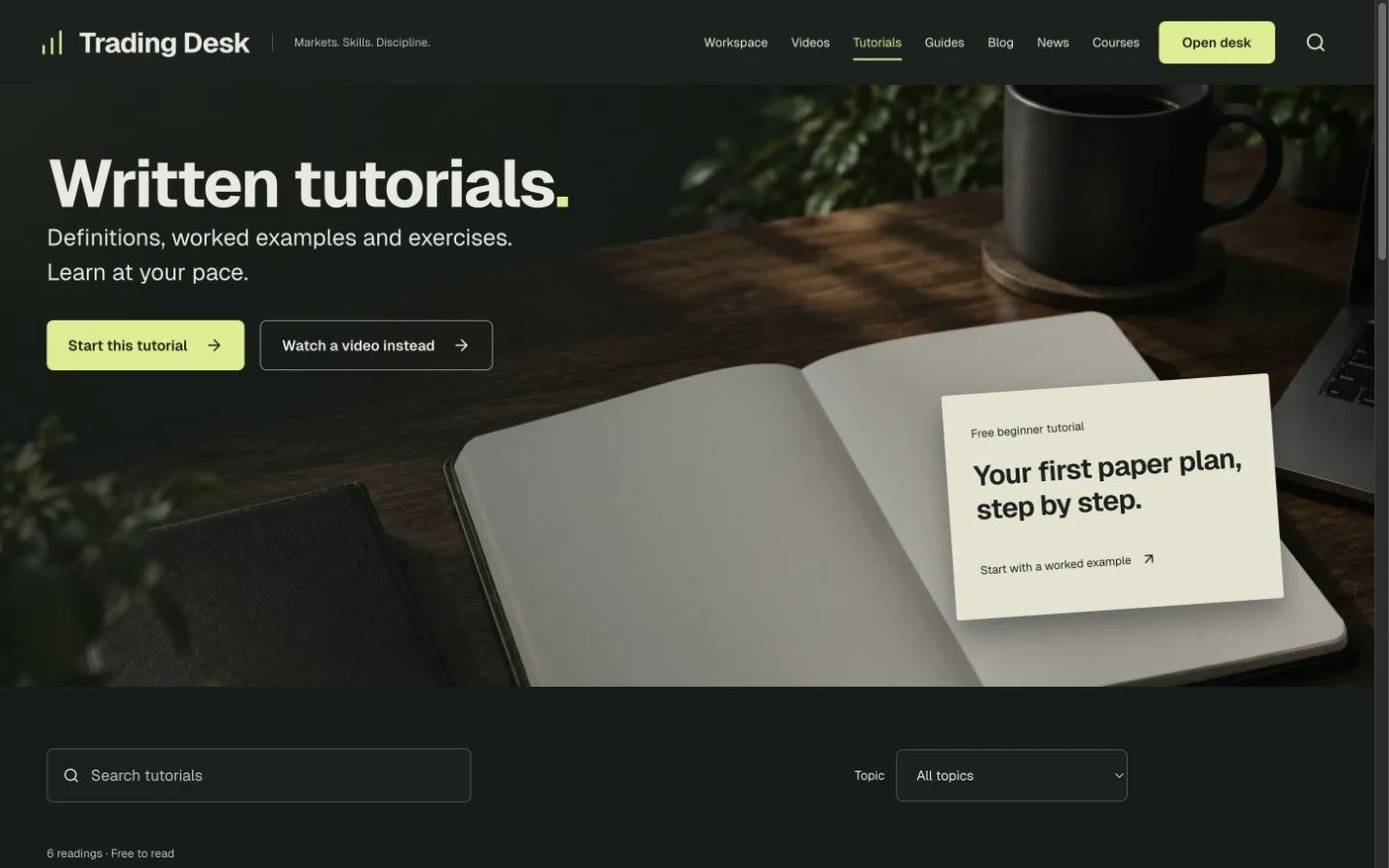 Trading Desk · Free learning library